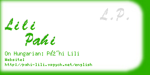 lili pahi business card